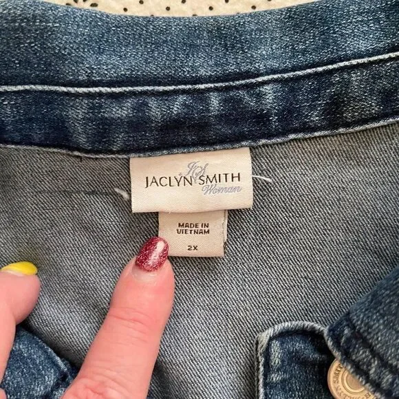 Jaclyn Smith Basic Blue Denim Jean Jacket 2XL - Picture 3 of 11